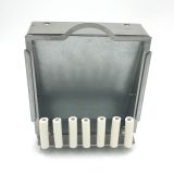 Kugelfangkasten, flach 14cm x 14cm + Tonröhrchen Adapter (aus widerstandsfähigen V2A Edelstahl)