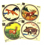 DDR Tierzielscheiben-Set je 10x REHBOCK / WILDSCHWEIN / HIRSCH / FUCHS 14x13,5cm (Nachdruck)