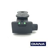 >Mikrometervisier - Kimme (komplett) mit Fiberoptik< DIANA 36