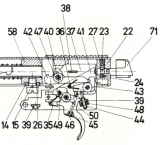 >Biegefeder / Bugfeder (Raststück - Abzugsstange)< HAENEL 303-8 Super / 303-Super
